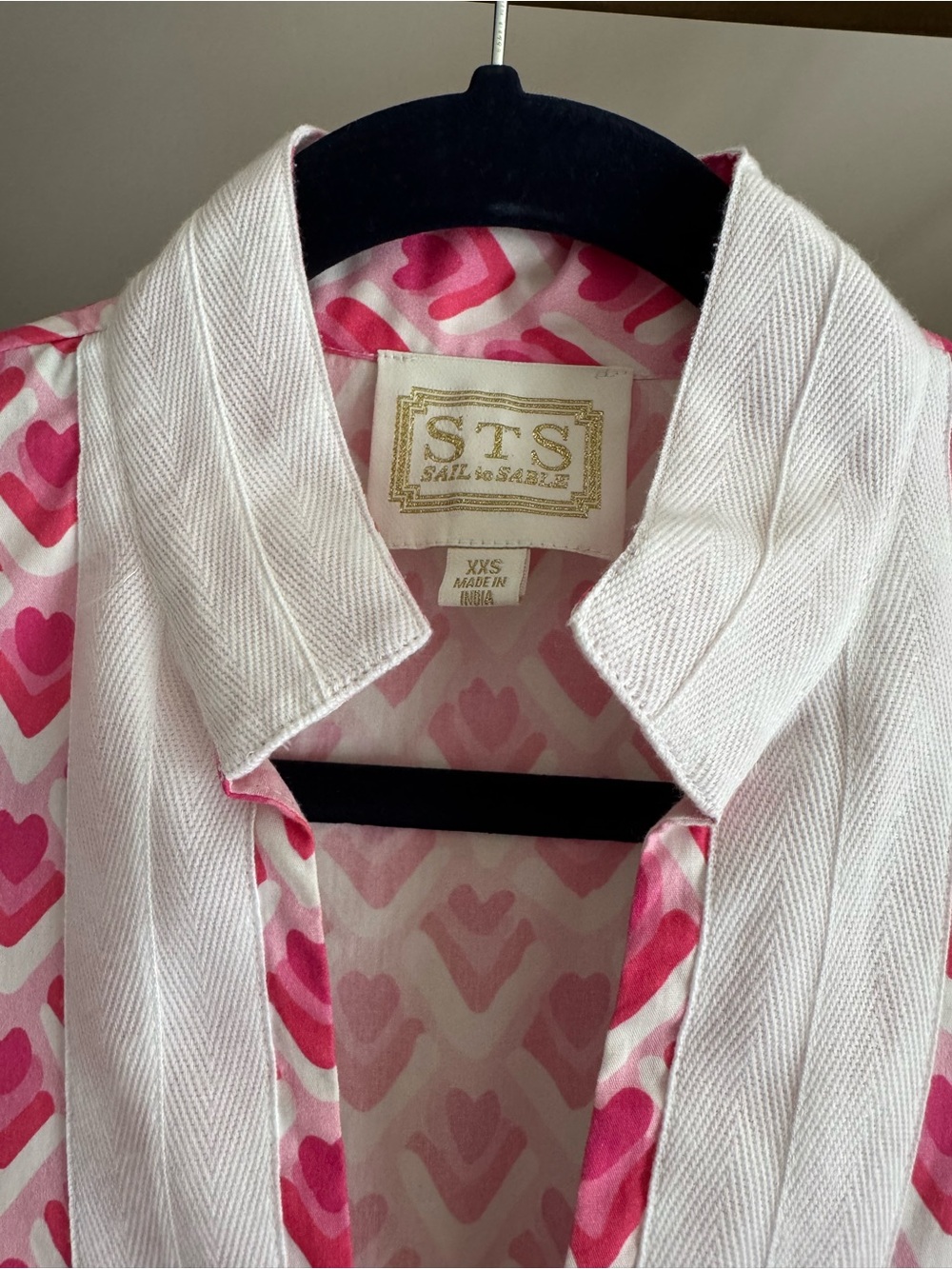 Sail to Sable Pink and White Heart-Print Tunic Dress XXS - Picture 3 of 3